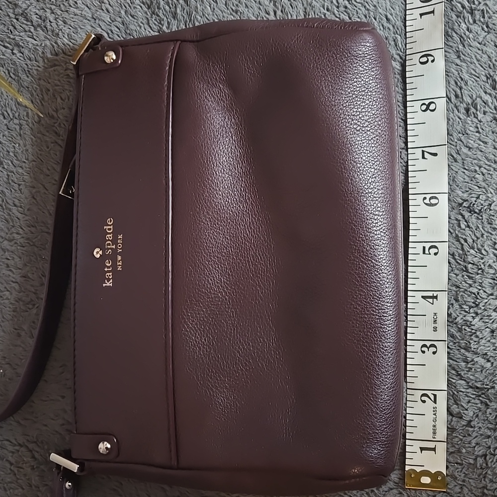 Kate Spade Burgundy Pebbled Leather Crossbody Bag - Picture 9 of 10